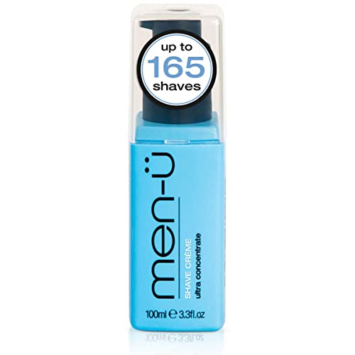 men-ü High-Performance Shaving Cream w/UP TO 165 SHAVES, mens shaving cream with Long Lasting/Ultra-Concentrate Formula with Tea Tree oil/Lubricants & Moisturisers, shaving cream mens 3.3 fl oz.
