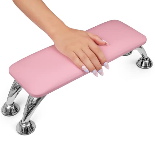 Merterfly Arm Rest for Acrylic Nails, Upgraded Big Hand Rest Stand for Desk Nail Tech Manicure Hand Rest for Nail Table Microfiber Leather Cushion Sturdy Support Manicure Hand Pillow for Salon