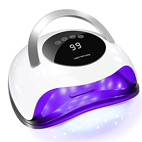 UV LED Nail Lamp, UV Gel Nail Light 120W Nail Dryer，4 Timers Auto Sensor 42 Light Beads Fast Curing UV Led Nail Lamp for Gel Polish Nail Polish Dryer