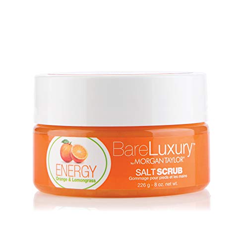 Morgan Taylor Nail Lacquer BareLuxury Energy Orange & Lemongrass Scrub, Relaxation Gifts For Women, Foot Bath, Pedicure Foot Spa, Foot Care, Foot Scrub, 8oz.