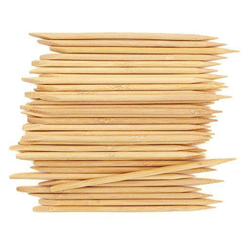 BambooMN 15cm 5mm Nail Cuticle Pushers/Cuticle Remover, Bamboo Wooden Stick, 1000 Pieces