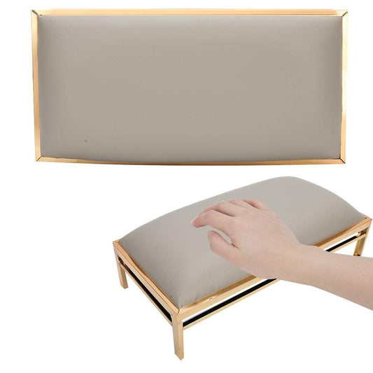 Nail Art Hand Pillow for Nail Polish PU Leather Nail Arm Rest Manicure Hand Pillow Nail Rest Cushion Table Manicure Table(Gray)
