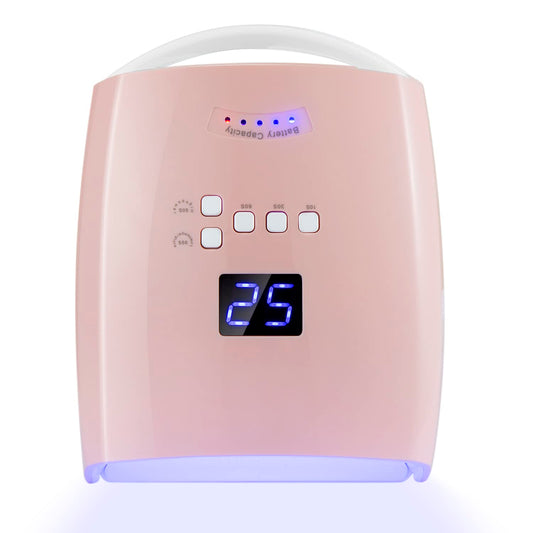 Ayshone 48W Rechargeable UV LED Nail Lamp,Cordless Professional Gel Nail Lights Nail Art Manicure Tools for Home and Salon (Pink)