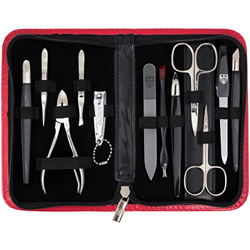 3 Swords Germany - brand quality 12 piece manicure pedicure kit set - nail care tools - Made in Solingen Germany (217)