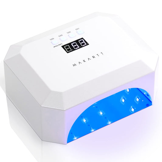 Makartt 36W Rechargeable UV LED Nail Lamp, White, Nail Dryer, 4 Timer Settings, LCD Display, Cures All Nail Gel