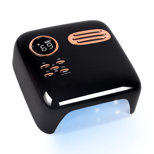 MEECI 72W Cordless UV LED Nail Lamp for Gel Polish, Rechargeable Nail Polish Dryer Gel Machine for Manicure and Pedicure, Fast Nail Polish Curling Lamp with 4 Timer Setting Automatic Sensor