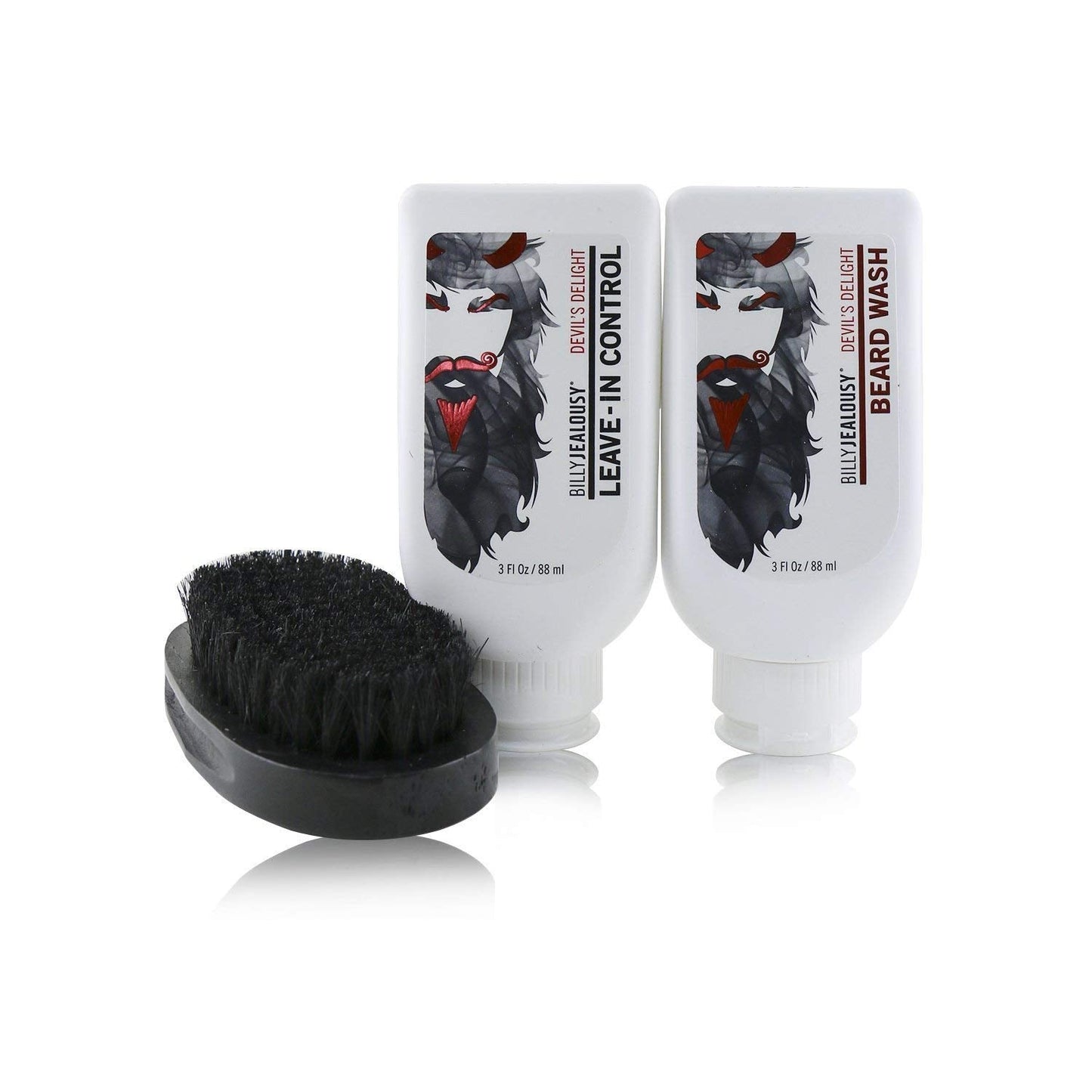 Billy Jealousy Devil's Delight Beard Envy Facial Hair Refining Kit - with Beard Wash Beard Control and Boar Bristle Brush for Clean, Hydrated, Soft, Tamed Unruly Mane