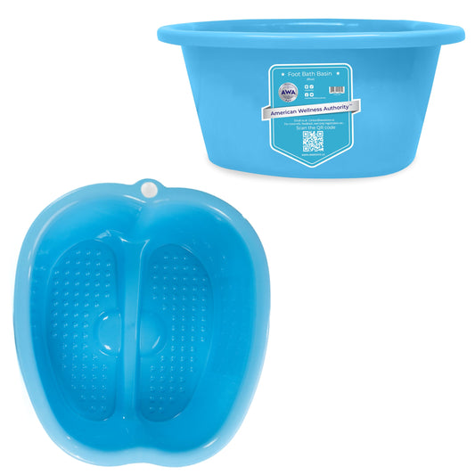 AWA Foot Soaking Tub for Soaking Feet, Extra Large Pool Foot Bath Soak Tub,Sturdy Feet Soaking Tub and Pedicure Bowl, Foot Spa Kit for Women and Men (Blue Foot Tub)