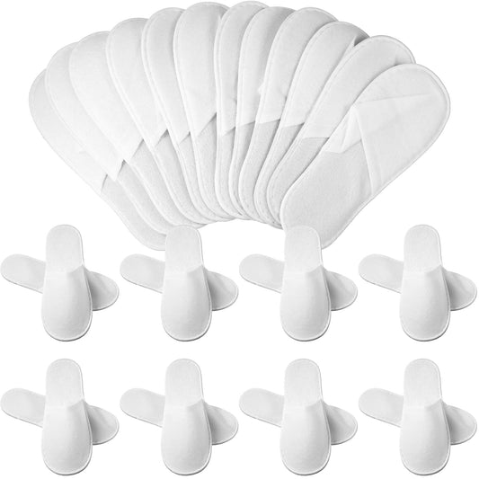 40 Pairs Disposable Spa Slippers Non Slip Closed Toe Hotel Slippers Fluffy Disposable House Slippers White Disposable Slippers Unisex Guest Slippers Shoes for Men Women Home Hotel Wedding Supplies