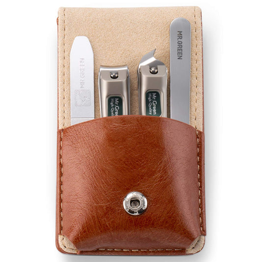 Manicure Pedicure Set, Nail Clippers Set, Medical Grade Stainless Steel Grooming Kit with Travel Case Gift Box (4 Pieces) (Mr-6105)