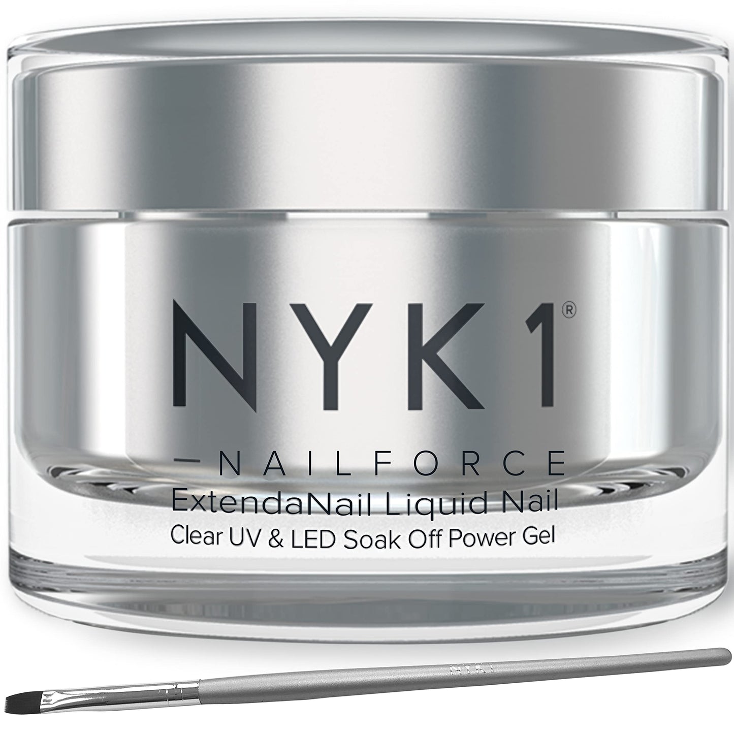 Strengthening Nail Builder Gel For Nails (.5 Fl Oz / 15ml) NYK1 NailForce Gel Builder For Nails Fix Split Broken Nail Strengthener - Clear Polygel Nail Gel Builder UV Gel and LED Hard Gel For Nails