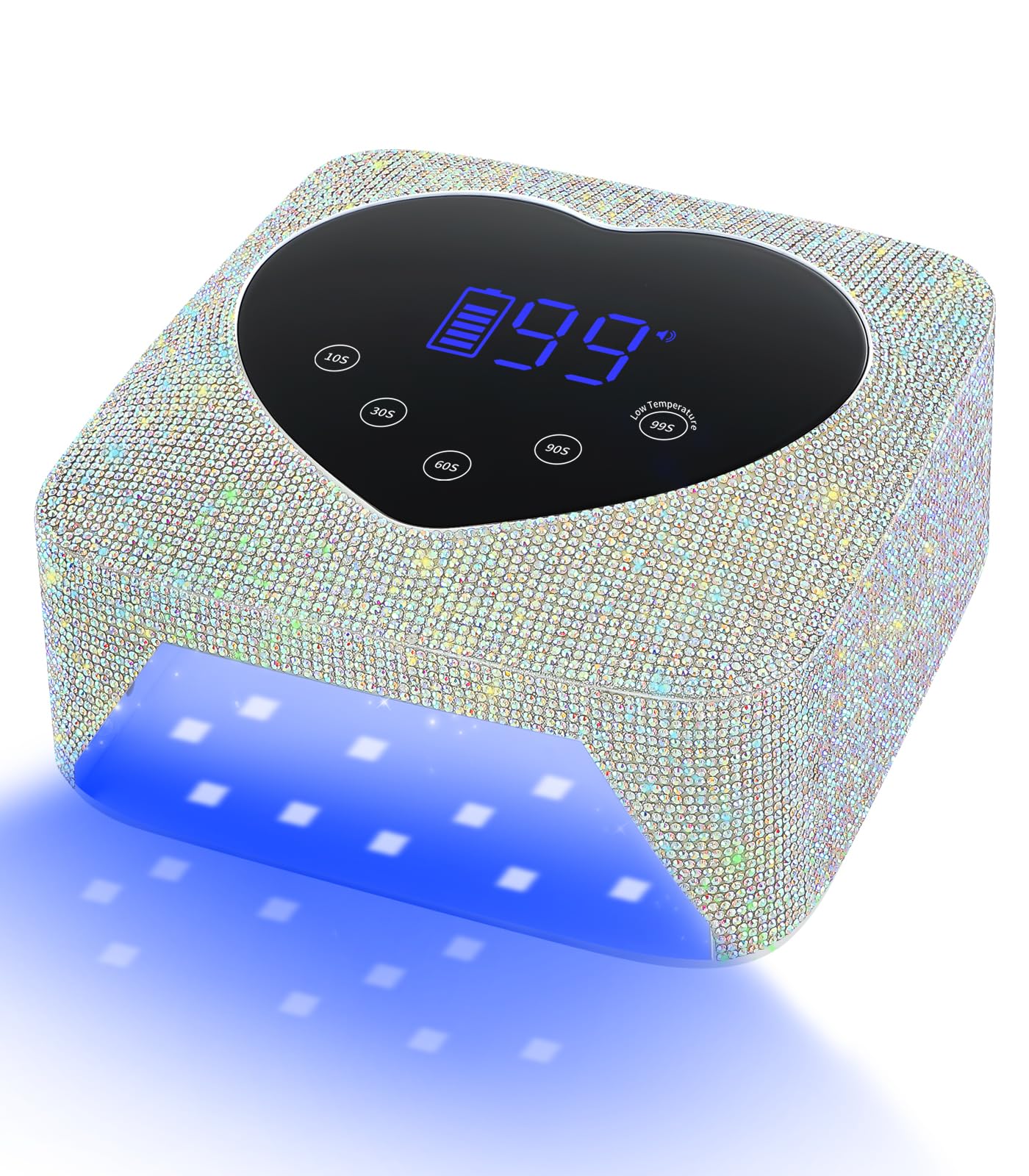 UV Light for Nails, HUGMAPLE Cordless UV Nail Lamp for Gel Nails 72W, Rechargeable Diamond LED Nail Dryer with 5 Timer Setting,Touch Control & Auto Sensor, Fast Nail Light Curing Lamp for Salon & Home