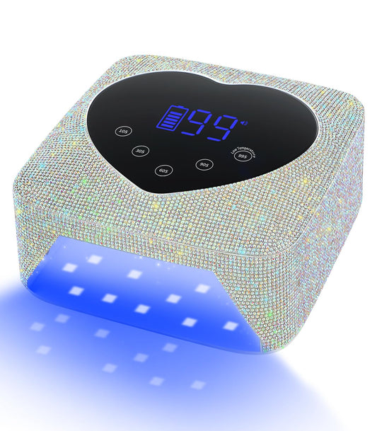 UV Light for Nails, HUGMAPLE Cordless UV Nail Lamp for Gel Nails 72W, Rechargeable Diamond LED Nail Dryer with 5 Timer Setting,Touch Control & Auto Sensor, Fast Nail Light Curing Lamp for Salon & Home