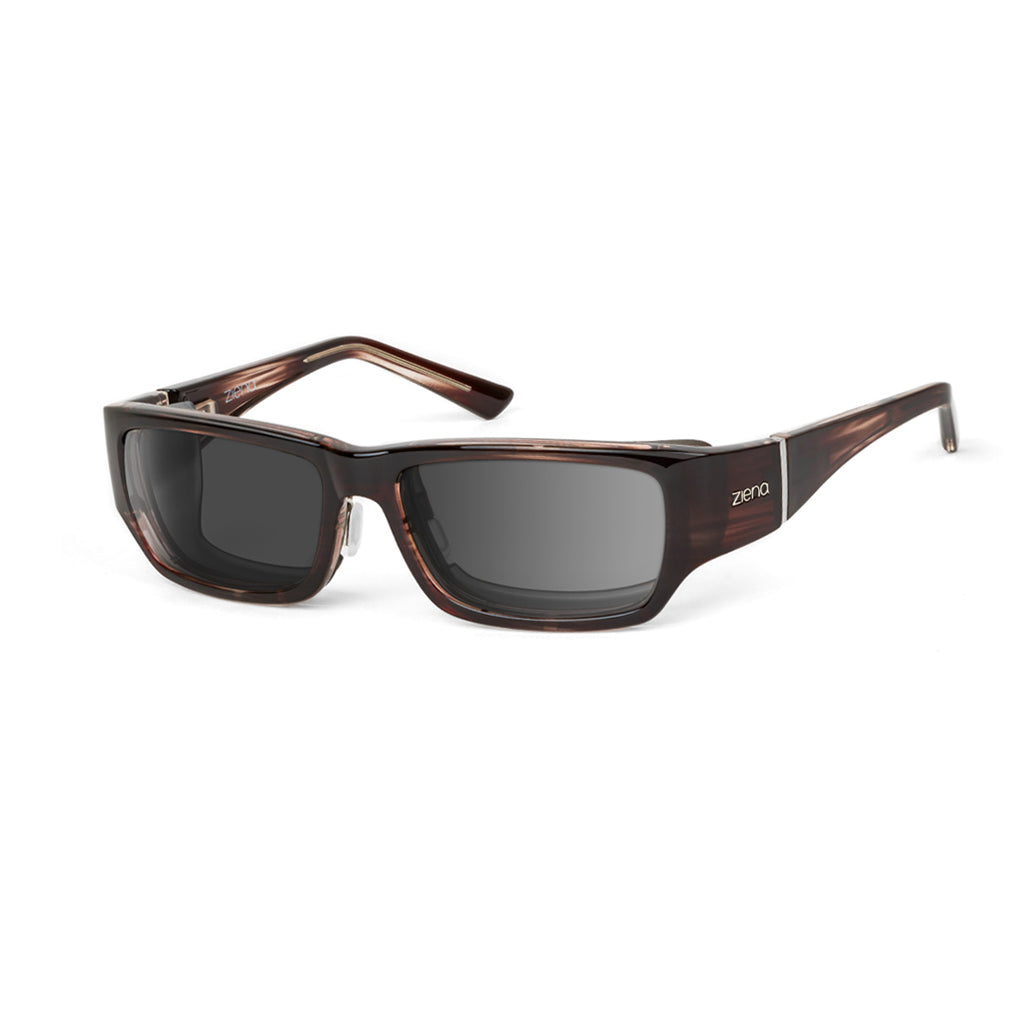 Ziena Seacrest in Veneer Frame with Black Eyecup and Polarized Grey Lens profile view